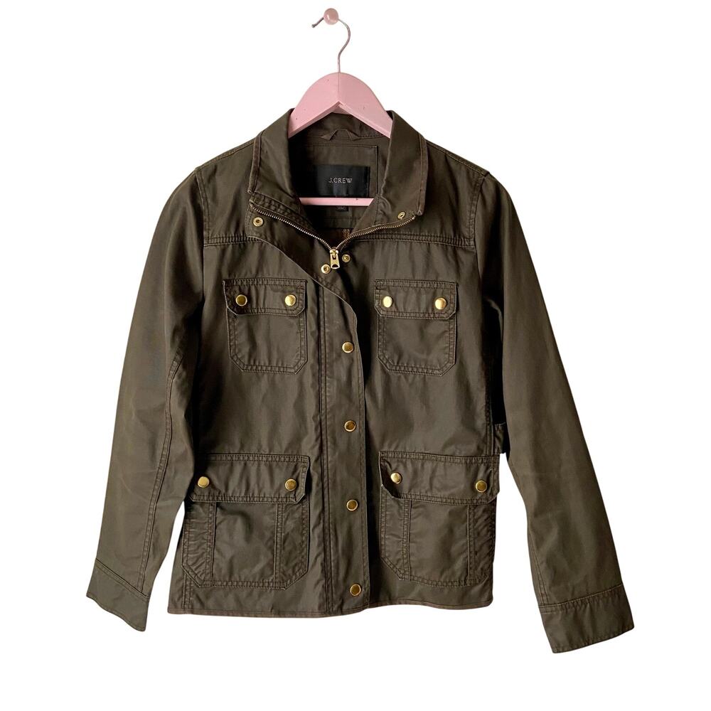 J.Crew Downtown olive cotton field jacket